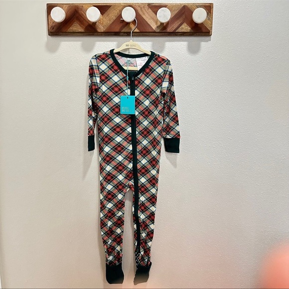 POSH PEANUT PP CHRISTMAS XMAS HOLIDAY PAJAMA FOOTIE MARQUI TARTAN 2T TODDLER - Picture 2 of 6